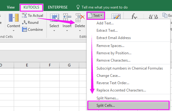 How to split one cell contents into multiple columns in Excel?