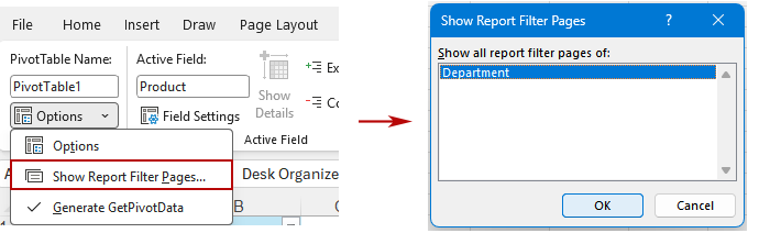 Create the separate report sheets