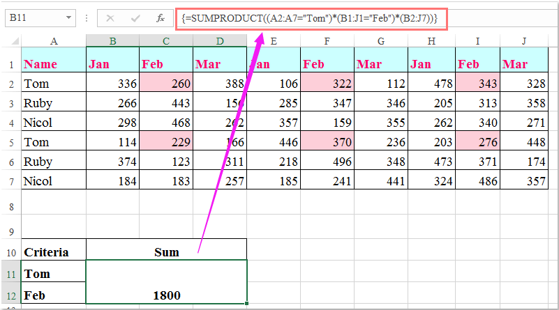 Κριτήρια σειράς στήλης doc άθροισμα 2