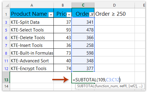 after filtering in excel how many rows are left