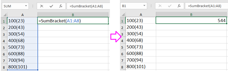 doc sum numbers in brackets 5