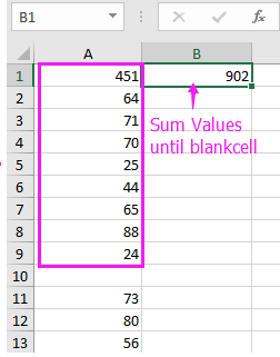 doc sum จนกว่าจะว่างถัดไป 1