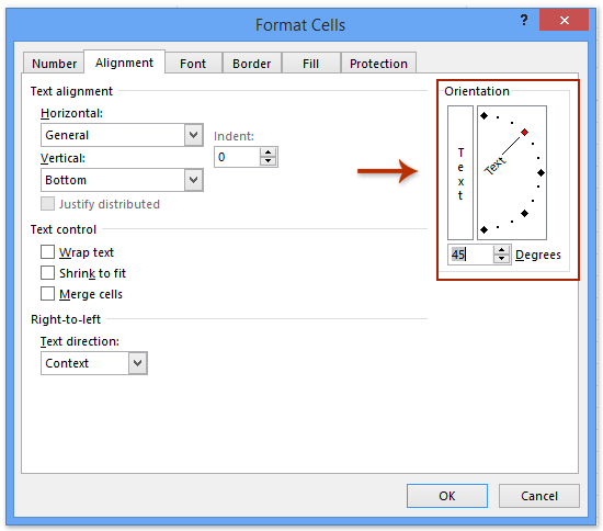 How to change orientation of worksheet or text in cells in Excel