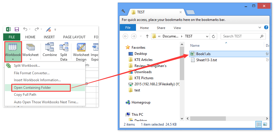 megnyitott hirdetés, amely az 1. mappát tartalmazza