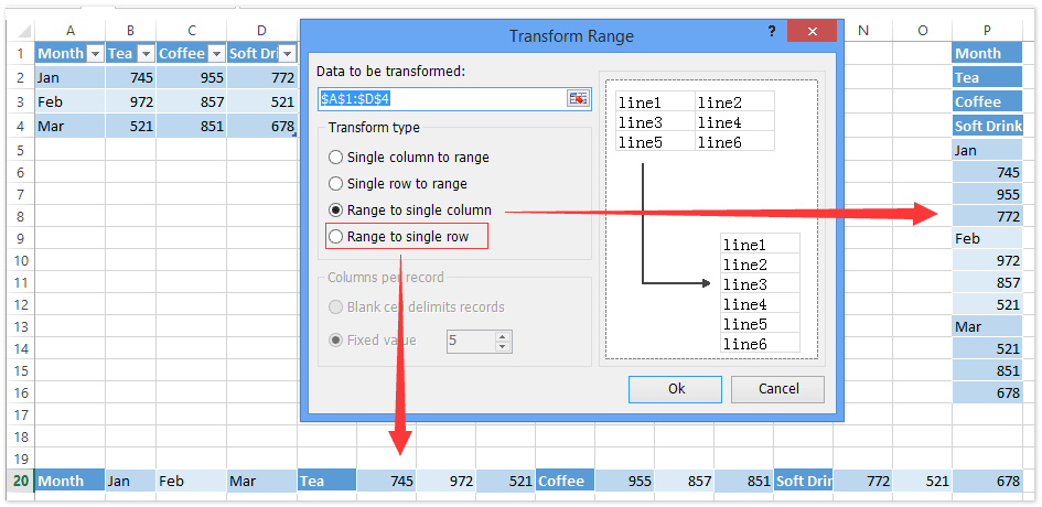 Hoe horizontaal kopiëren, verticaal plakken of omgekeerd Excel? Hoe Horizontaal Kopiëren, Verticaal Plakken Of Omgekeerd Excel?