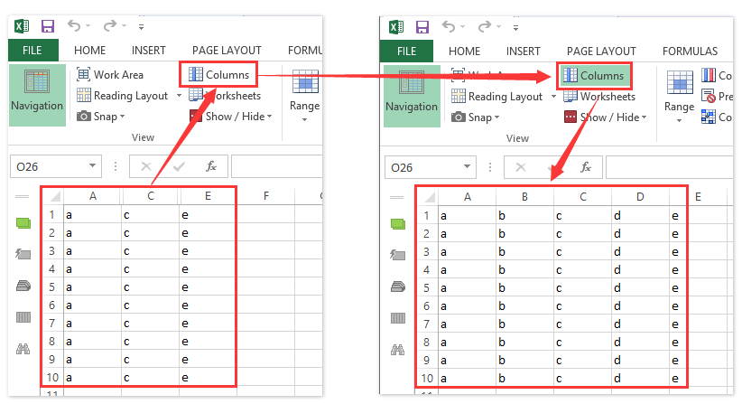 ad unhide hidden columns 1