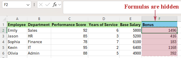 Unhide Hidden Formulas in Protected Excel Sheets