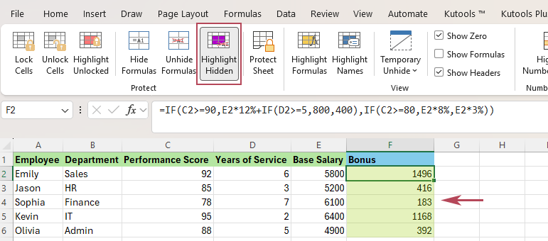 Click Highlight Hidden