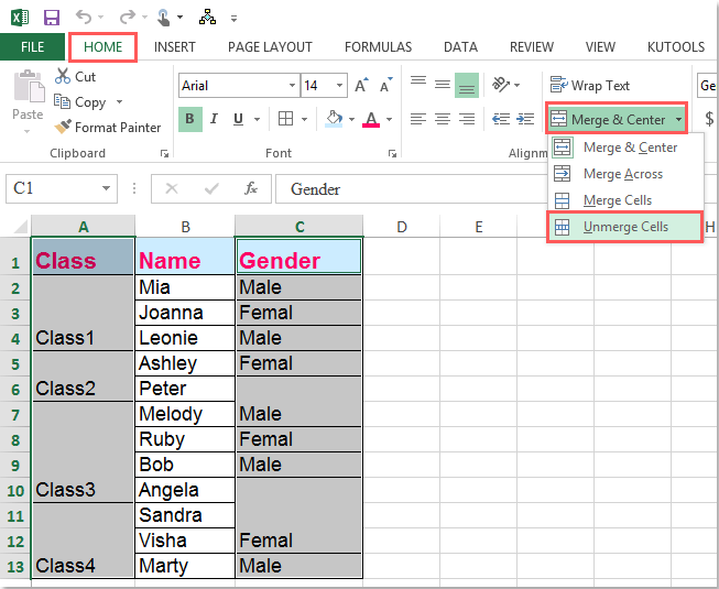 how to adjust merge cells in excel without losing data