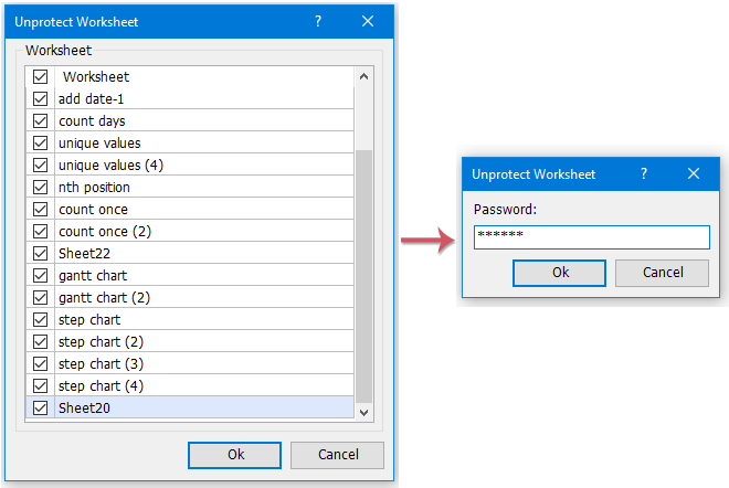 วิธียกเลิกการป้องกันแผ่นงานหลายแผ่นพร้อมกันใน Excel