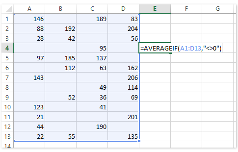 Как посчитать среднее значение в excel