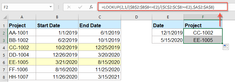 How To Vlookup Between Two Dates And Return Corresponding Value In Excel