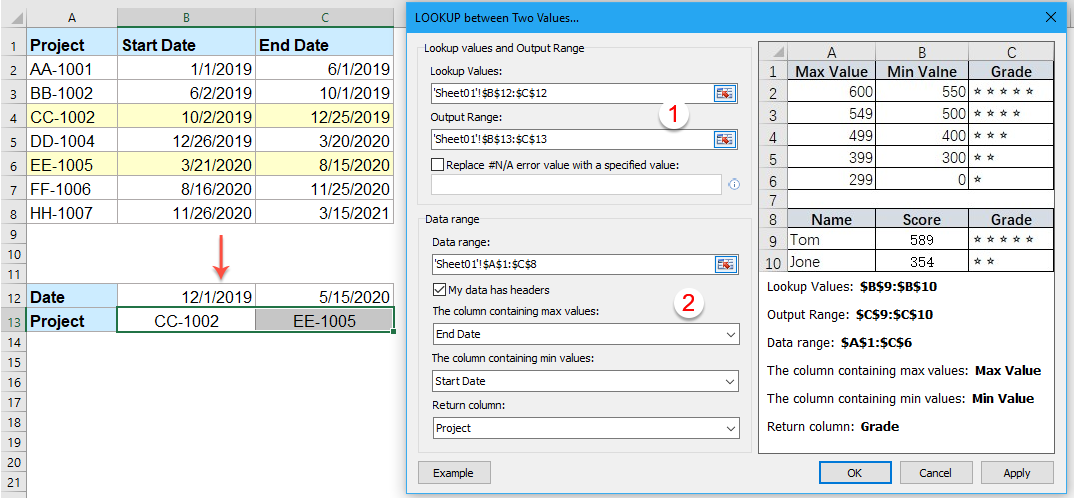 How To Vlookup Between Two Dates And Return Corresponding Value In Excel