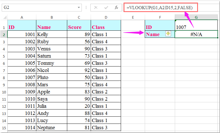 metin 1 olarak saklanan doc vlookup numarası