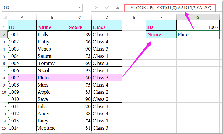 doc vlookup համարը պահված է որպես տեքստ 3