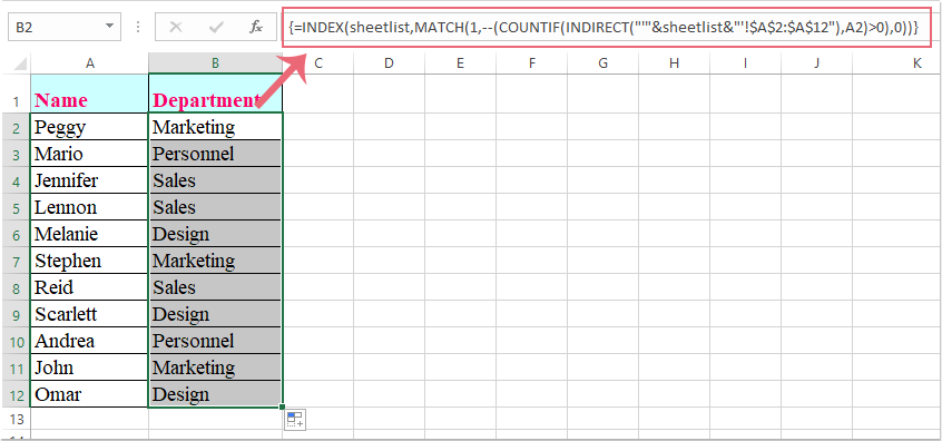 doc vlookup nom de la feuille 3