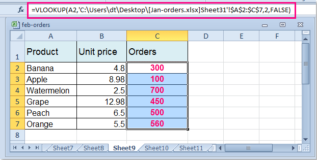 doc-vlookup-go-ceann eile-leabhar oibre-5