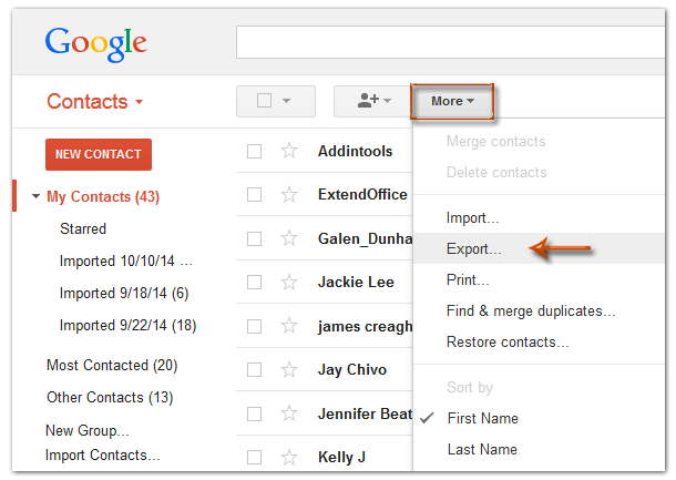 how to export address book from outlook 2010 to gmail