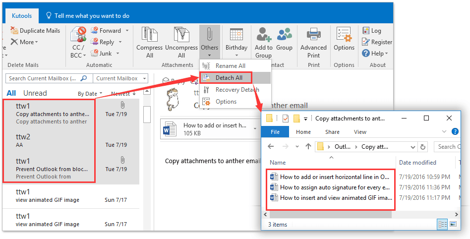 ekleri birden çok e-postaya kaydedin 2