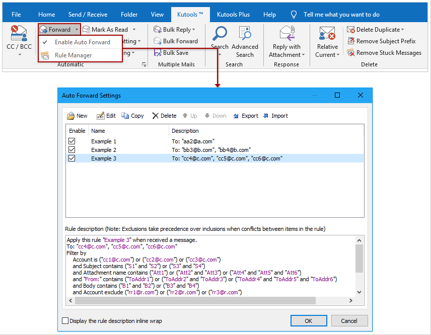 redirecționare automată a e-mailurilor