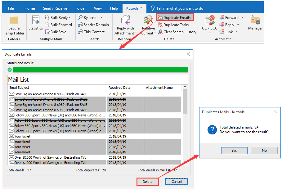 anunț șterge e-mailuri duplicat kto 9.50