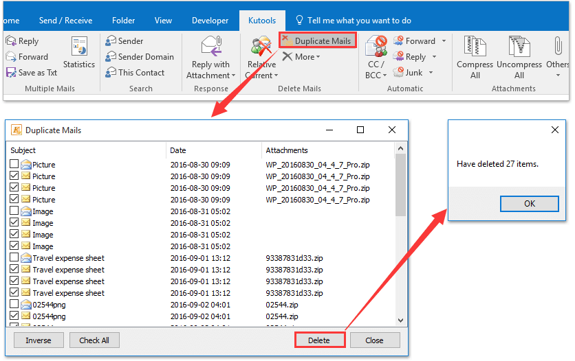 anuncio eliminar correos electrónicos duplicados