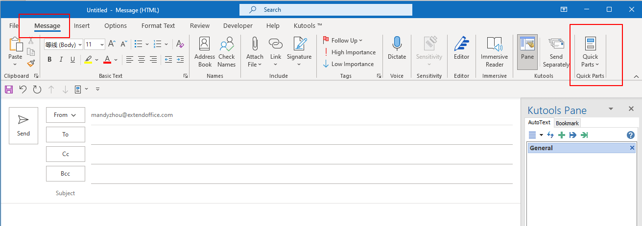 How To Add Quick Parts To Outlook Ribbon 