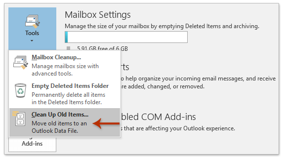 Archiving your old emails in Outlook