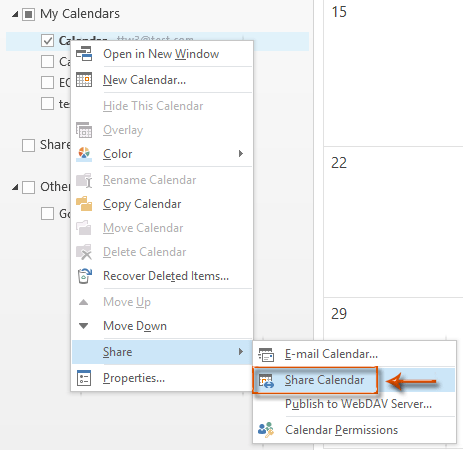 how shared calander works in outlook for mac