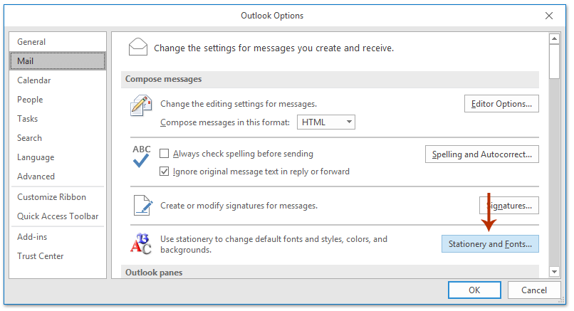 how do i change my default email template in outlook