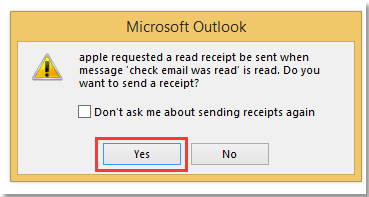 outlook read receipt on ipad