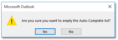 How to clear autocomplete cache in Outlook?