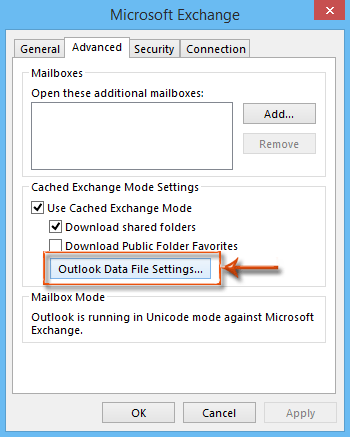 use cached exchange mode outlook 2007