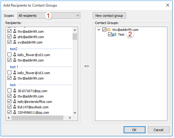 how to add multiple emails to contact group in outlook