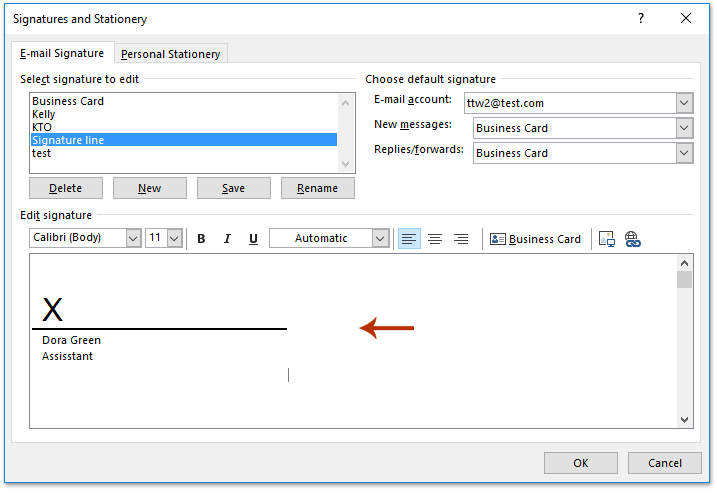 how to add signature line permissions in outlook email 365