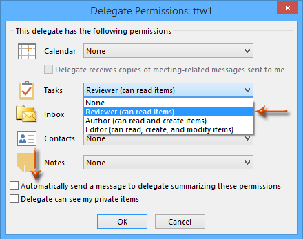 How to delegate access permissions for other Exchange users in Outlook?