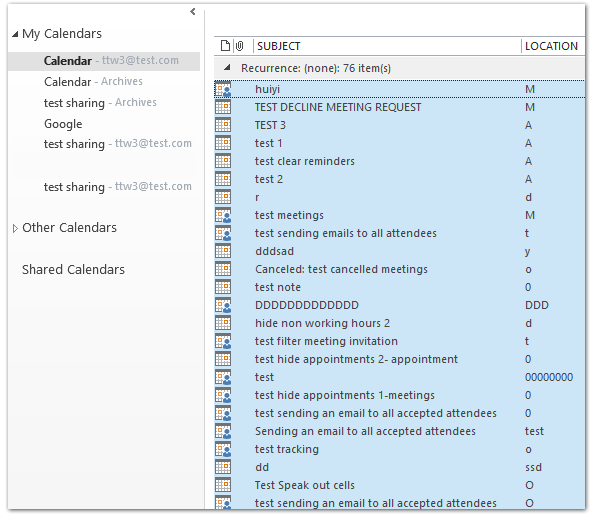 how to delete all calendar events in outlook 2011