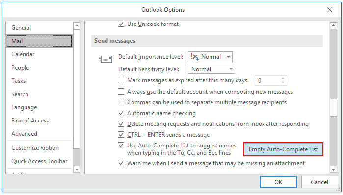 outlook for mac not remembering email addresses