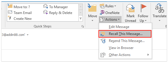 how to recall a message in outlook after it has been read