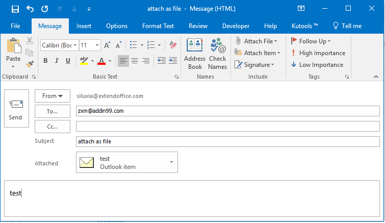 How to attach an email as an attachment file in another email in Outlook?