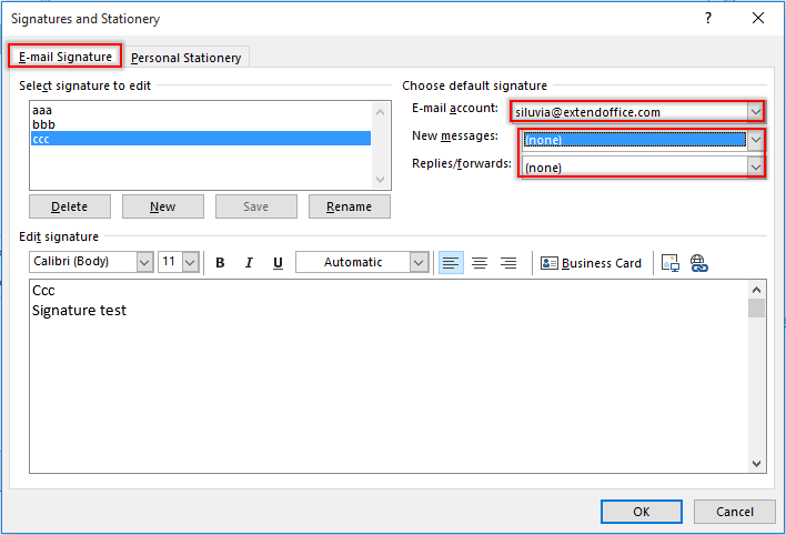 how to change my signature in outlook