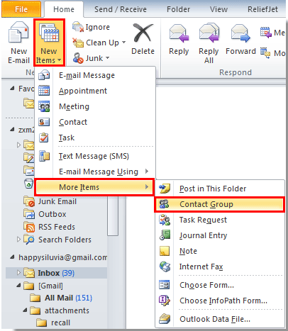 outlook contact groups 2007