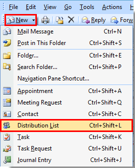 create outlook email distribution list