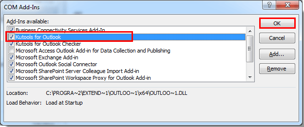 unable to enable add in outlook 2007