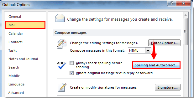 how to turn off autocorrect in outlook