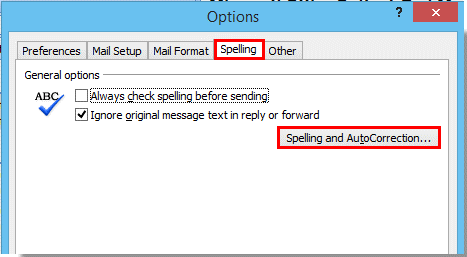 how do i turn off autocorrect in outlook 2016