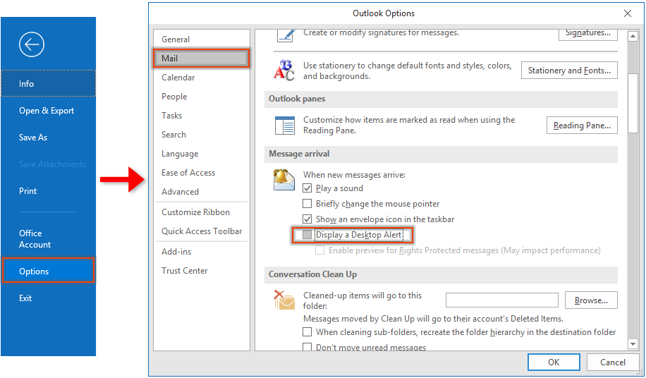 how to prevent outlook account settings reminder windows 10