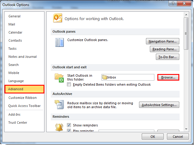 How To Enable Or Disable Outlook Today In Outlook