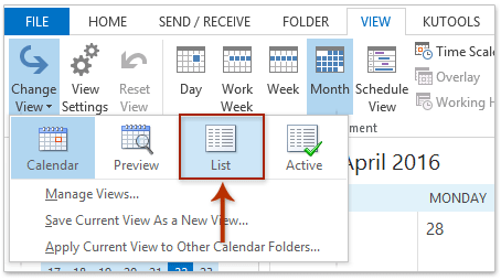 How to export calendar from Outlook to Excel spreadsheet?