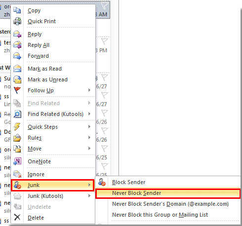 why is spam not going to junk folder in outlook 2016